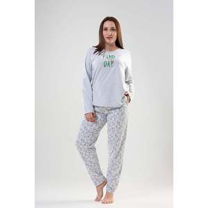 BAYAN P.SUPREM XXL O YAKA UZUN KOL ETEGI OVAL CEPLI PIJAMA TAKIM - สีเทาผสมสี - สีเทาผสมสี - Product Image 3
