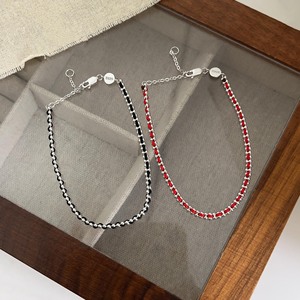 S925 Sterling Silver Couple <b>Bracelet</b> Red Black String Minimalist Design Women Jewelry Accessory - Product Image 4