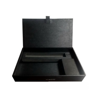 Factory Custom Design Luxury Magnetic Flip Closure Cardboard Black Gift Box With Foam Insert - Product Image 2