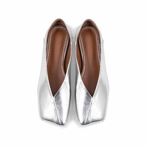 Classy Silver PU Women Autumn/Spring/Summer Slip-On Boat Shoes Fashion Square Toe Ballet <b>Flats</b> Cushioned Comfort - Product Image 6