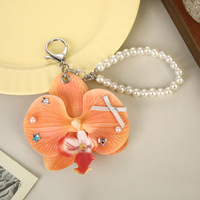 Gantungan Kunci Bunga Anggrek Phalaenopsis Buatan, Aksesoris Tas, Gaya Terbaru, Bunga Palsu, Liontin Rantai Ponsel DIY