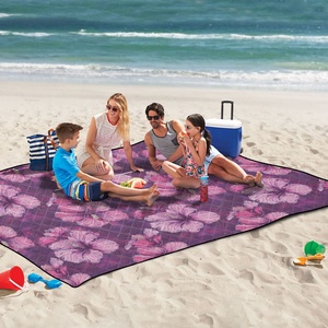 60X80in Washable Extra <b>Large</b> Hawaii Hibiscus Outdoor Blanket Waterproof Foldable Camping <b>Mat</b> Blankets Picnic Bag for Beach - Product Image 5