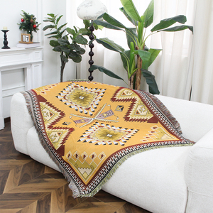 Fournisseur OEM ODM en gros de couvertures bohèmes en jacquard avec motif de tapisserie aztèque, personnalisation sur mesure - Product Image 2