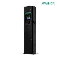 Stations de recharge AC pour véhicules électriques Type 2 22 kW à double port, à montage au sol, avec câble antivol et double charge