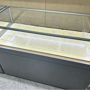 Vitrine simple grise pour téléphones portables avec éclairage LED pour produits numériques, comptoir d'expérience personnalisé - Product Image 6