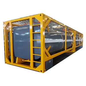 20 ft konsantre sülfürik asit depolama tankı kabı 304 paslanmaz çelik ISO tank konteyner