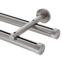 Service d'usinage cnc personnalisé Nickel brossé simple tige montage mural rail de rideau en H