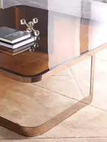 Personnalisation de villa d'hôtel personnalisation de villa d'hôtel prix d'usine table basse faite sur commande de luxe de dessus en verre brun