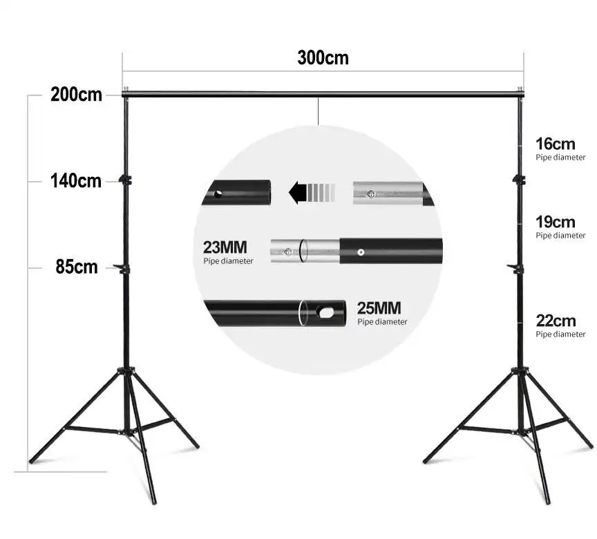 2*3M pamuk Polyester mavi kırmızı yeşil ekran fotoğraf arka plan standı fotoğraf stüdyosu aksesuarları için Set