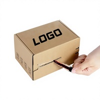 Boîte cadeau oblongue en carton kraft écologique personnalisée, biodégradable, recyclable, avec bande adhésive auto-collante facile à déchirer