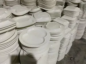 Conjunto de pratos de cerâmica para jantar, conjunto de porcelana em estoque, pratos e tigelas de porcelana, venda por tonelada