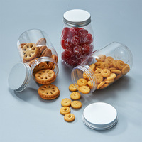 Pot de conservation alimentaire en plastique transparent avec anneau de serrage à vis en PET de calibre 85 mm, récipient hermétique, plusieurs couvercles en option
