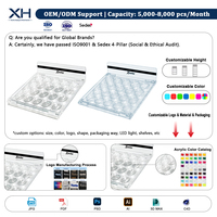 Support d'affichage pour cils en acrylique XH Manufacturer pour salon de beauté avec design compact à 3 niveaux OEM