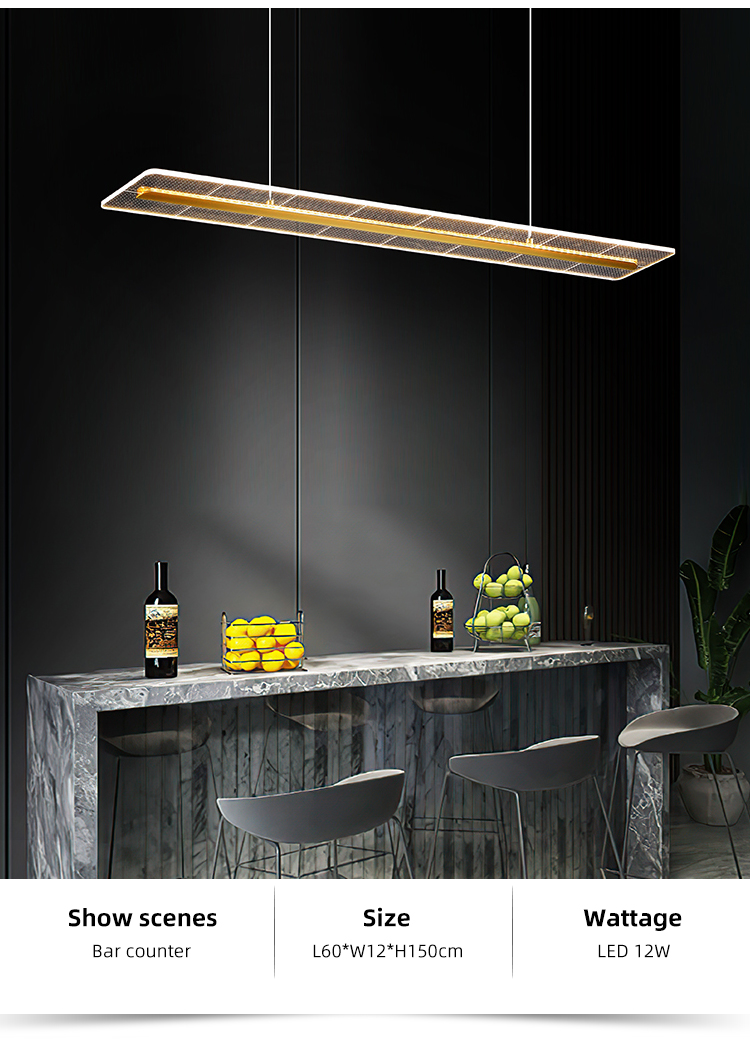 Europe Simple Style Minimalist Decoration Golden Acrylic Modern LED Chandelier Pendant Light Fixture