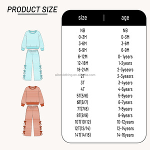 Conjunto de 2 piezas de sudadera para niños, jersey a rayas rosa con puños acanalados y pantalones con lazo lateral, atuendos para niñas para el día a día - Product Image 5