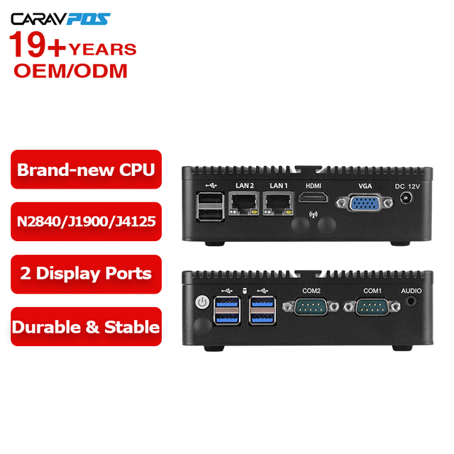 Factory Price Fanless Mini Industrial Pc Nano Box for Monitor Barebone with Dual Lan Support 4g Wifi Embedded Pc windows 10