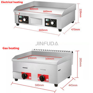Parrilla de gas Freidora comercial Plancha de hamburguesas Estufas portátiles Placa de venta Acero inoxidable Construido Benchtop Patty Gas industrial - Product Image 3