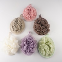 Bath Mesh Pouf Shower Ball Bentuk Bunga Penggosok Wajah Spons Tahan Lama 50g 1pcs/kantong opp Eksfoliasi