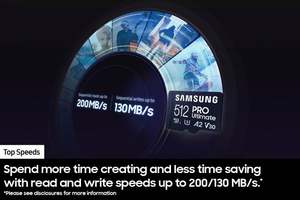 Tarjeta de Memoria Original <span class=keywords><strong>Samsung</strong></span> Pro Ultimate de 128 GB, 256 GB, 512 GB, Tarjeta TF SD V30, Velocidad de hasta 200 MB/s, A2 U3, Tarjeta TF para Cámara - Product Image 2