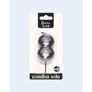 Party Love <b>Candles</b> Number 8 <b>Black</b> 6Cm Birthday Cake Decor - Product Image 2