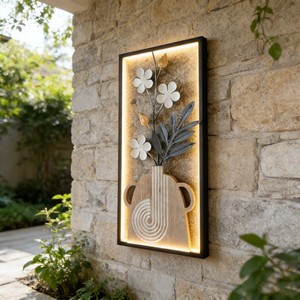 Lampe murale solaire de jardin LED, panneau décoratif extérieur, résistant à l'eau, alimenté par l'énergie solaire - Product Image 3