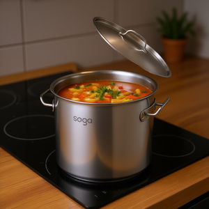 Pentola in acciaio inox Soga da 17 litri con coperchio, grande capacità per zuppe e brodo - Product Image 2