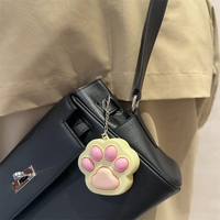 Porte-clés créatif en forme de patte de chat de dessin animé, en plastique, avec design imprimé UV, pour voitures, sacs et sacs à main