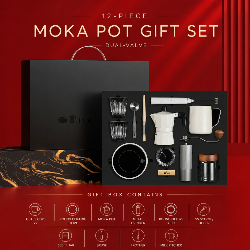 White 12-piece set, dual-valve version