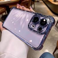 Coque de téléphone transparente à couverture intégrale avec coins électroplaqués, antichoc, pour OPPO Reno15 et Reno14, compatible avec Find X9