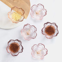 Petite assiette en verre de style nordique avec incrustation dorée, bol à sauce en verre, mini assiette japonaise à fleurs de cerisier pour la crème glacée, les fruits, la salade