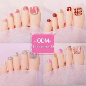 Autocollants imperméables pour <span class=keywords><strong>ongles</strong></span> d'orteil, couverture complète, autocollants adhésifs pour <span class=keywords><strong>ongles</strong></span> d'orteil, pour salon de manucure, 22 pointes/feuille - Product Image 6