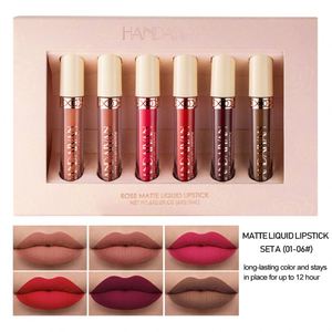 Producto Popular Transfronterizo, Juego de 6 Labiales Líquidos Mate Mineral Rosa, Impermeables y Antiadherentes, Venta al por Mayor - Product Image 4