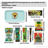 Kit d'accessoires : Plateaux roulants colorés, Broyeur à herbes en plastique 2 pièces, Tube de rangement, Papier à rouler parfumé au chanvre