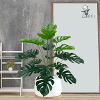Prix de gros usine Plante artificielle en plastique type Tortue de Jardinière en bambou à feuilles très réalistes, durable, pour bureau, Thanksgiving