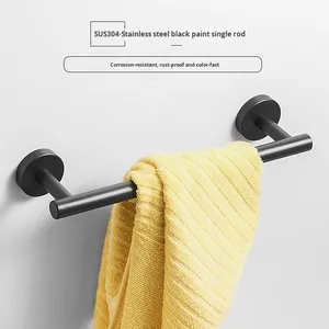 Support mural auto-adhésif en acier inoxydable 304 pour serviettes de bain, ensemble de barres de salle de bain pour la maison et l'hôtel (vente en gros) - Product Image 4