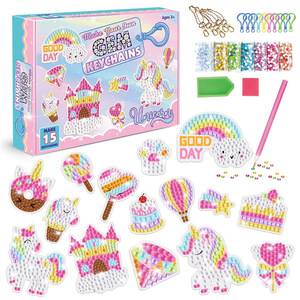 Edelstein Kunst Kinder Diamant Edelstein Malerei Kit mit 5D Edelstein Schlüssel bund Mädchen Spielzeug Ostern Valentinstag Geschenk - Product Image 1