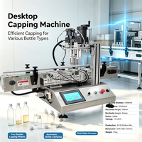 Kleine automatische Schraubverschlussmaschine für Kunststoffpumpen, Desktop, 20-60 Flaschen/Min, 500W, einstellbare Geschwindigkeit, 110-220V