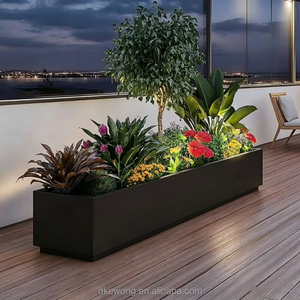 H044 OEM ODM Jardinière rectangulaire en PP pour extérieur, bac à fleurs contemporain pour balcon, patio, aménagement paysager et décoration - Product Image 1
