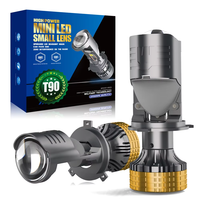 Nouveautés T90Pro 220W Ampoule de projecteur de voiture, ampoule de phare laser, mini lentille de lumière LED Bi H4, projecteur de phare LED