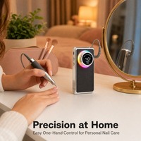 Ponceuse à ongles sans fil 40000 tr/min, moteur brushless, recharge USB, étui en cuir de luxe, lime à ongles rechargeable pour acrylique et gel