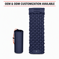 Matelas de camping gonflable portable ultra-léger multi-tailles en nylon 40D TPU avec pompe à pied manuelle pour usage individuel/double/large