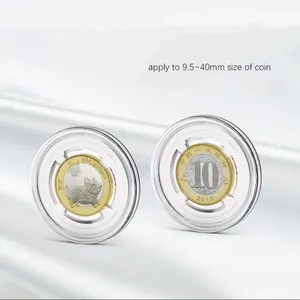 Ultra Perfect Fit Helder Acryl Coin Capsule Ronde Coin Display Houder Met 28-35 Mm Verstelbare Hars Pakking