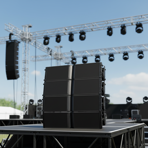 Système de sonorisation professionnel passif double 12 pouces à trois voies pour grande scène, extérieur, 2200W, en contreplaqué russe, haute puissance - Product Image 1