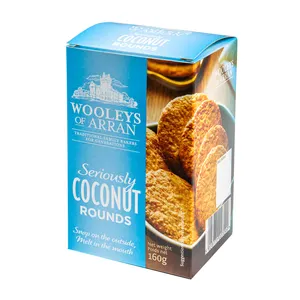Wooleys Coconut Rounds coconut flavoured oat based biscuits 160g x 12 packs UK wholesale food baked goods biscuits snacks