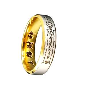 Anillo de Acero Estilo Antiguo Hip Hop con Cinco Dioses de la Riqueza, Joyería de Mano Ligera y de Lujo para Mujer - Product Image 1