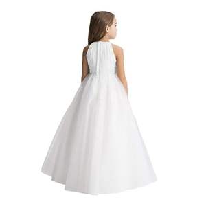 Vestido de Fiesta de Verano para Niñas, Estilo Clásico, Sin Mangas, con Tirantes, de Gasa, para Damas de Honor, Color Blanco - Product Image 1