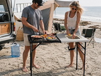 Table pliante HDPE de nouvelle conception avec évier pour fête en plein air, pique-nique, barbecue