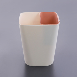customized portable dry wet separation removable indoor rectangular Pink 12L plastic garbage bin waste bin trash bin toilet
