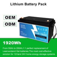 Batterie au lithium 1920Wh pour système solaire domestique d'urgence, cellule rechargeable haute efficacité sans entretien, plus de 6000 cycles