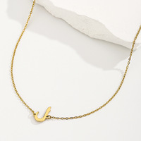 Yiwu Daicy mode chaîne en acier inoxydable lettre arabe collier Simple plaqué or collier initial pour les femmes